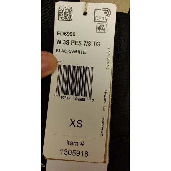 ADIDAS Women 7/8 Length 3-Stripe Active Tight High Waisted--Black - Picture 11 of 11